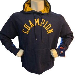 Champion Athletics Navy Hoodie – New with Tags, Size XL, Yellow Accents